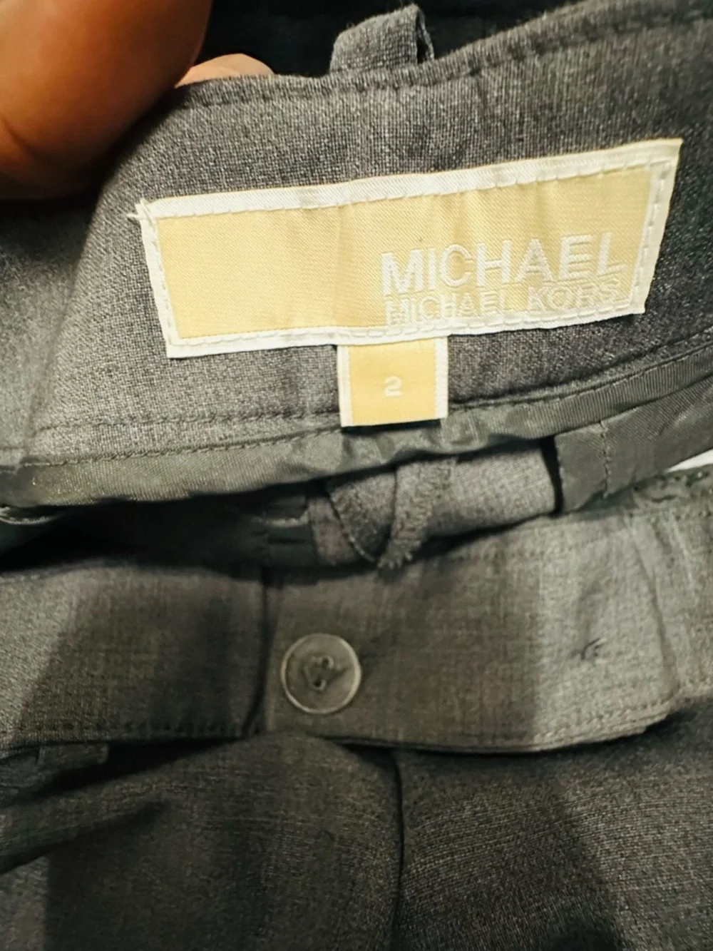 Michael Michael Kors Gray Wool Blend Wide Leg Trouser Pants Size 2